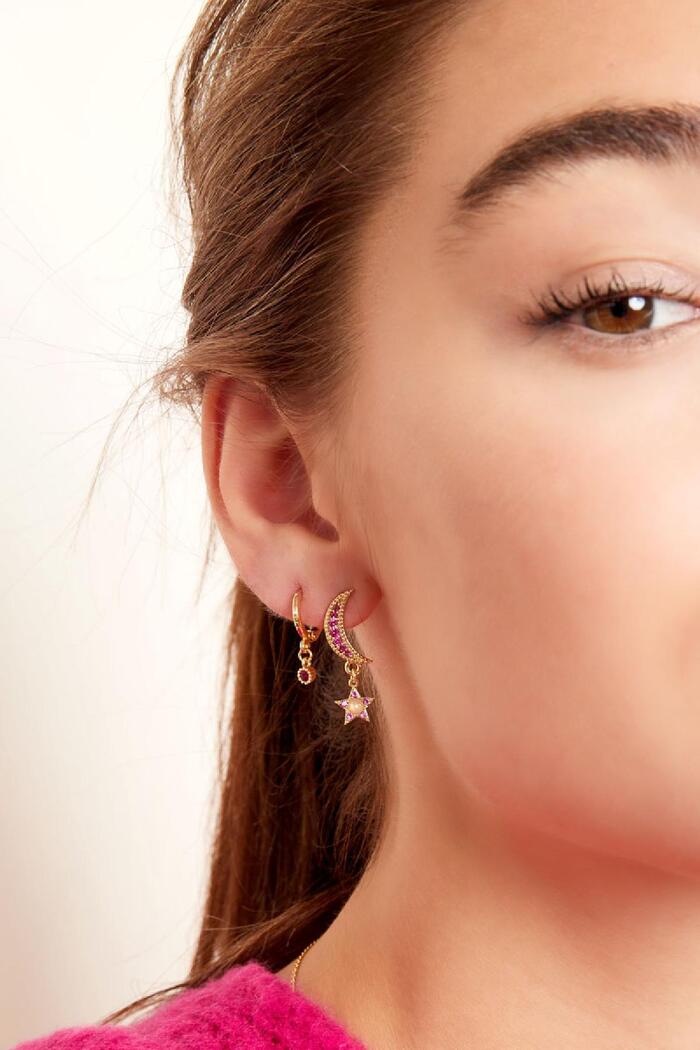 Earrings moon and star - Sparkle collection Gold Copper Picture4